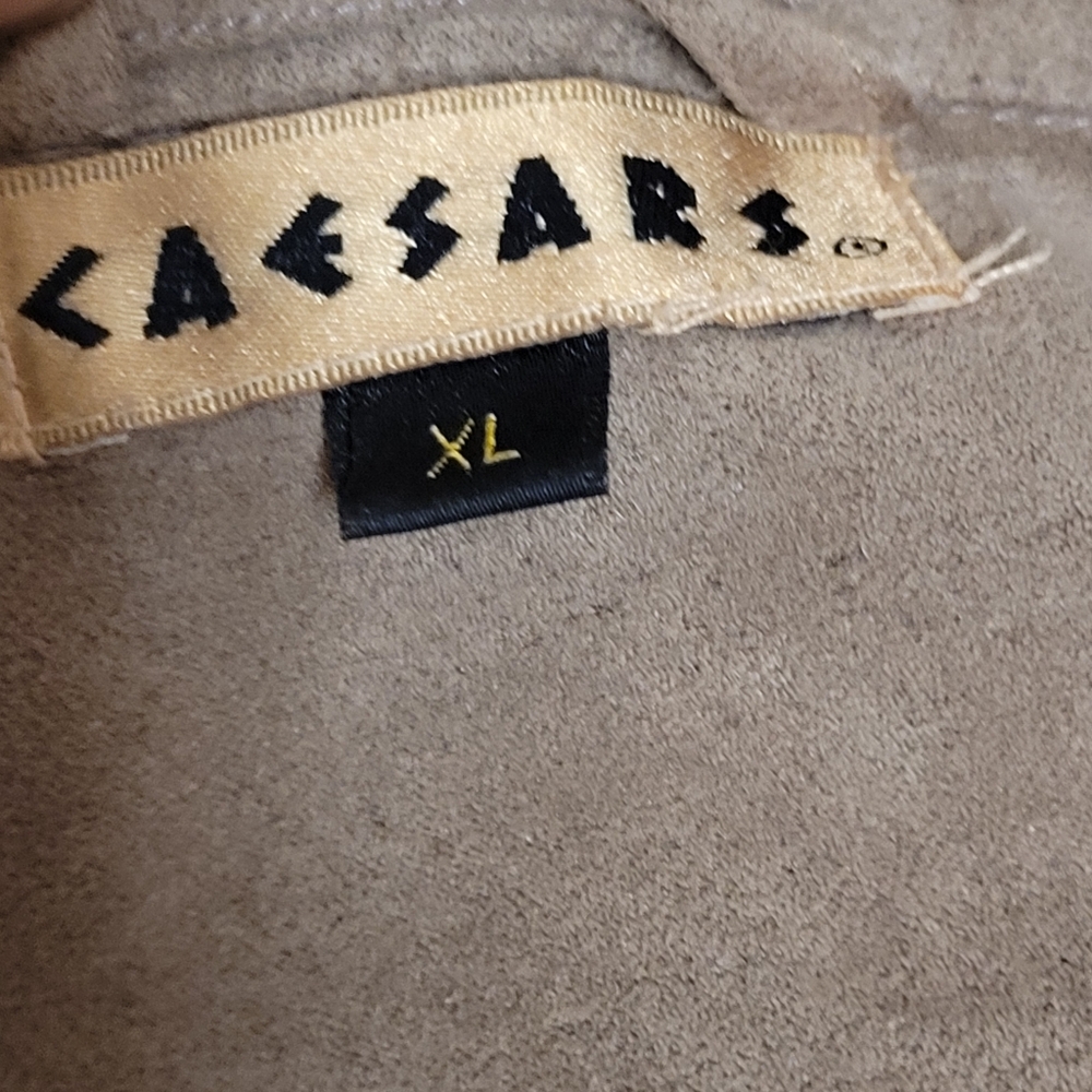 Vtg! CAESARS PALACE Bomber Jacket Mens Size XL Brown - Picture 9 of 9